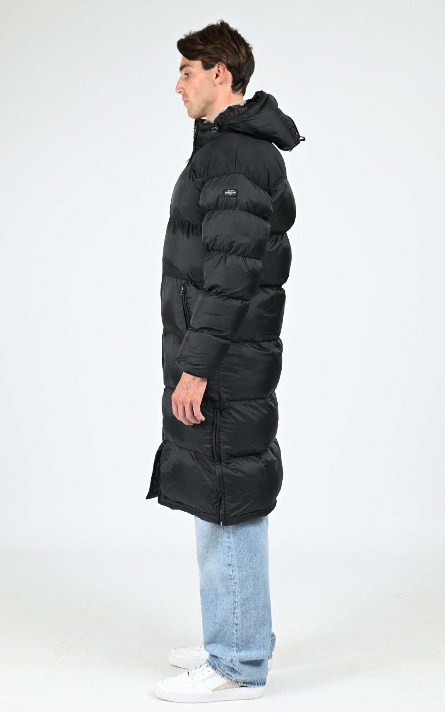 Doudoune longue à capuche noir – Image 4