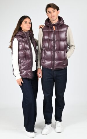 Doudoune sans manches à capuche Cesar mixte bordeaux