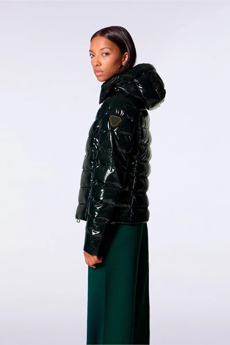 Doudoune courte ajustée matelassée France Bright Dark Forest – Image 3