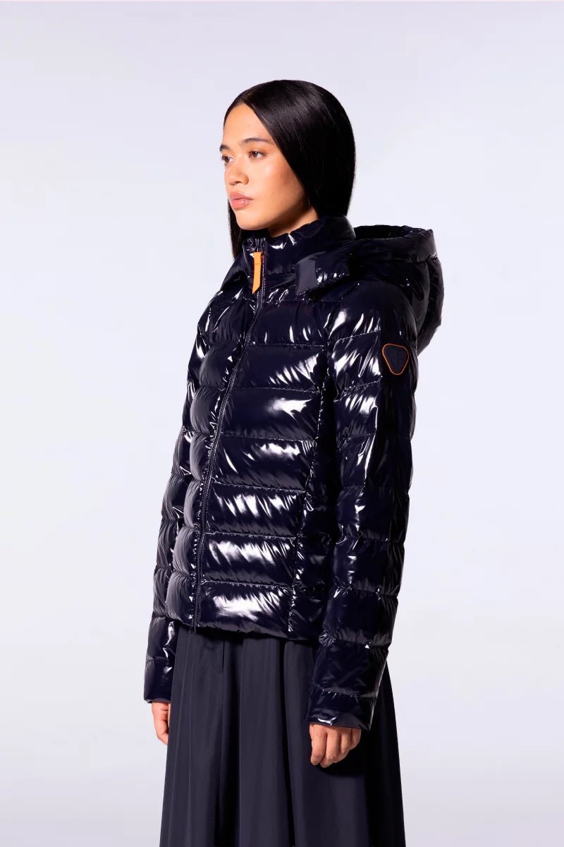 Doudoune courte ajustée matelassée France Bright Dark Night – Image 3