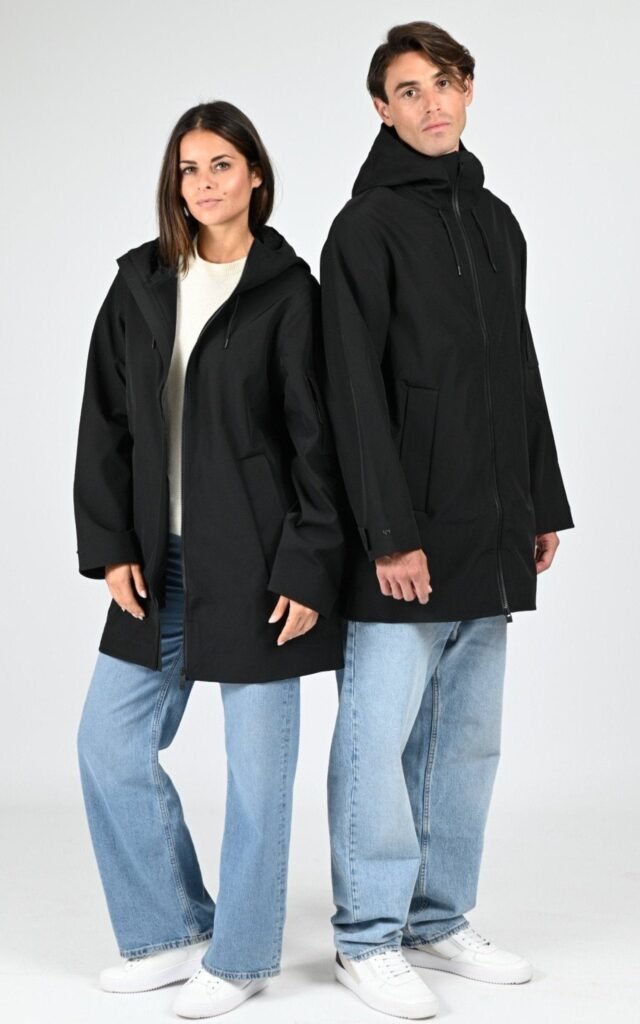 Parka longue mixte noir